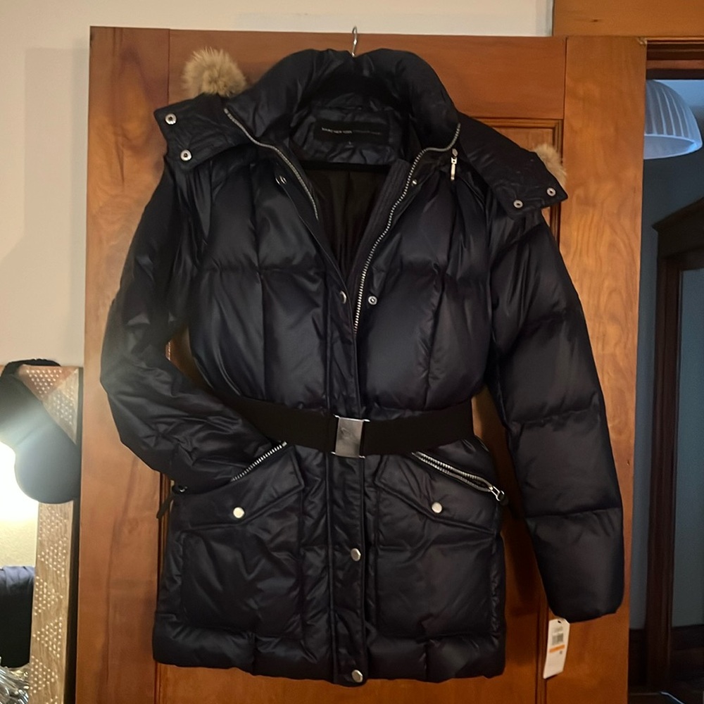 NWT Marc New York Andrew Mark Charlotte Down Jacket Navy Size S
